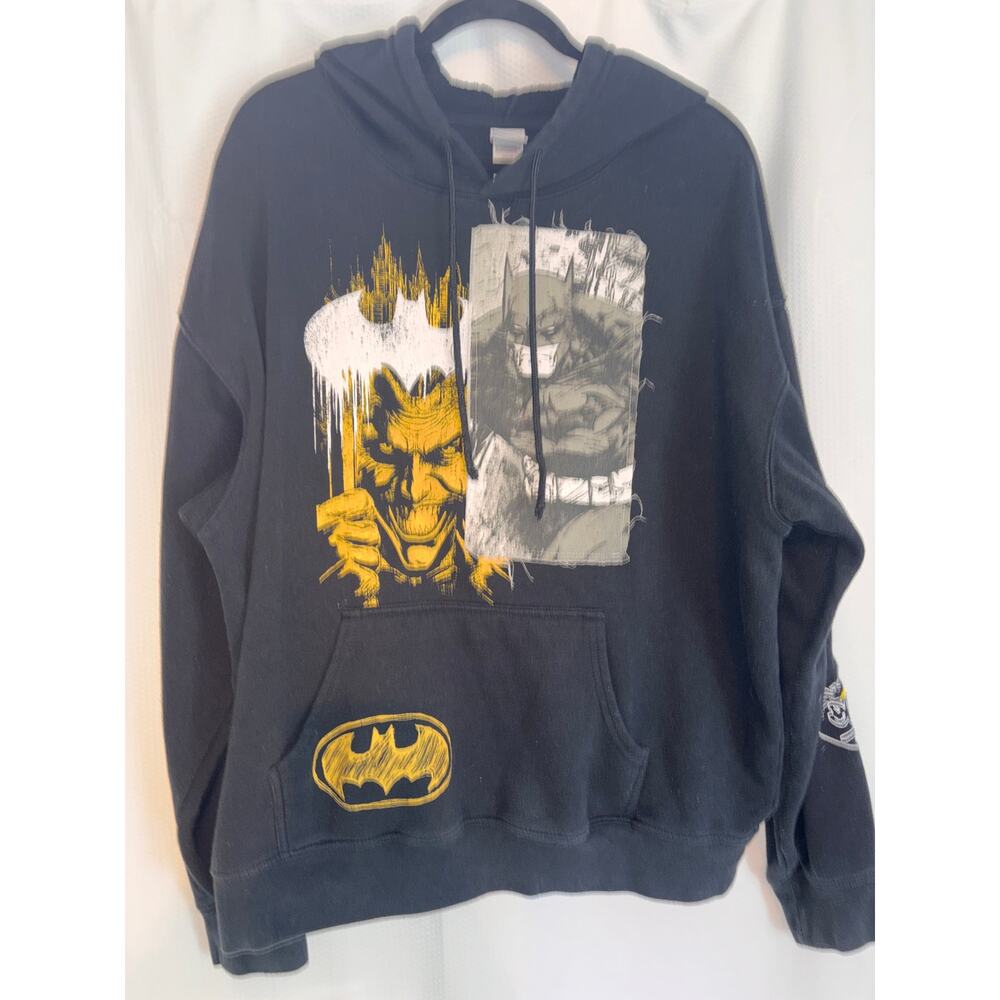 DC Batman/Joker black hoodie with great graphics street wear goth emo